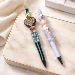 x2 Hand Crafted Beaded Pens New